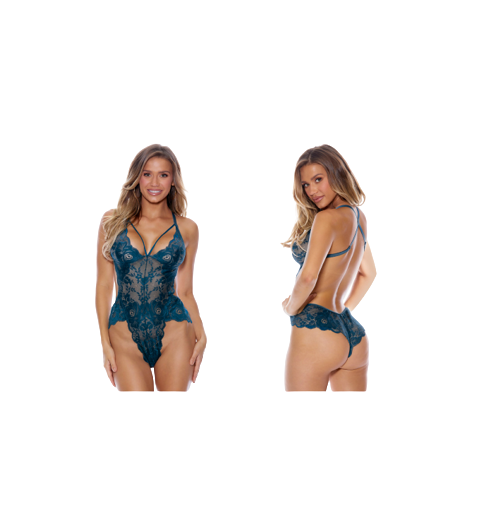 Deep Turquoise Lace Cut- Out teddy